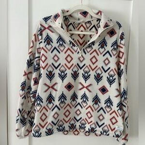MOUNTAIN & ISLES | Aspen 1/4 Zip Fleece Small Eggshell Tribal, size large